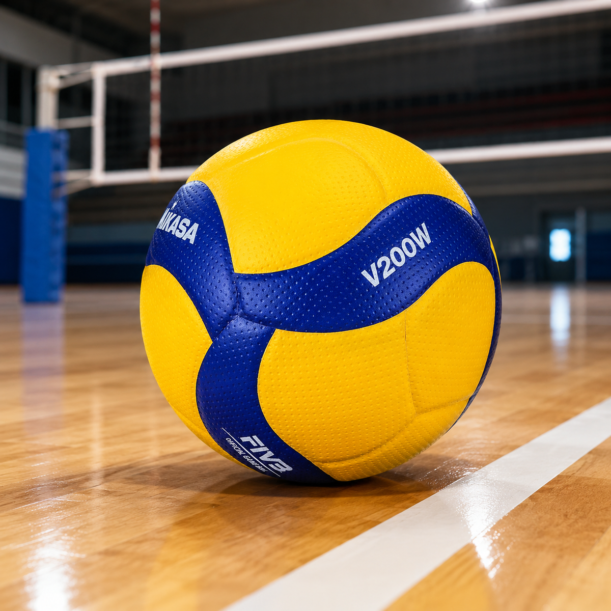 Mikasa V200W Indoor Volleyball – Yellow & Blue