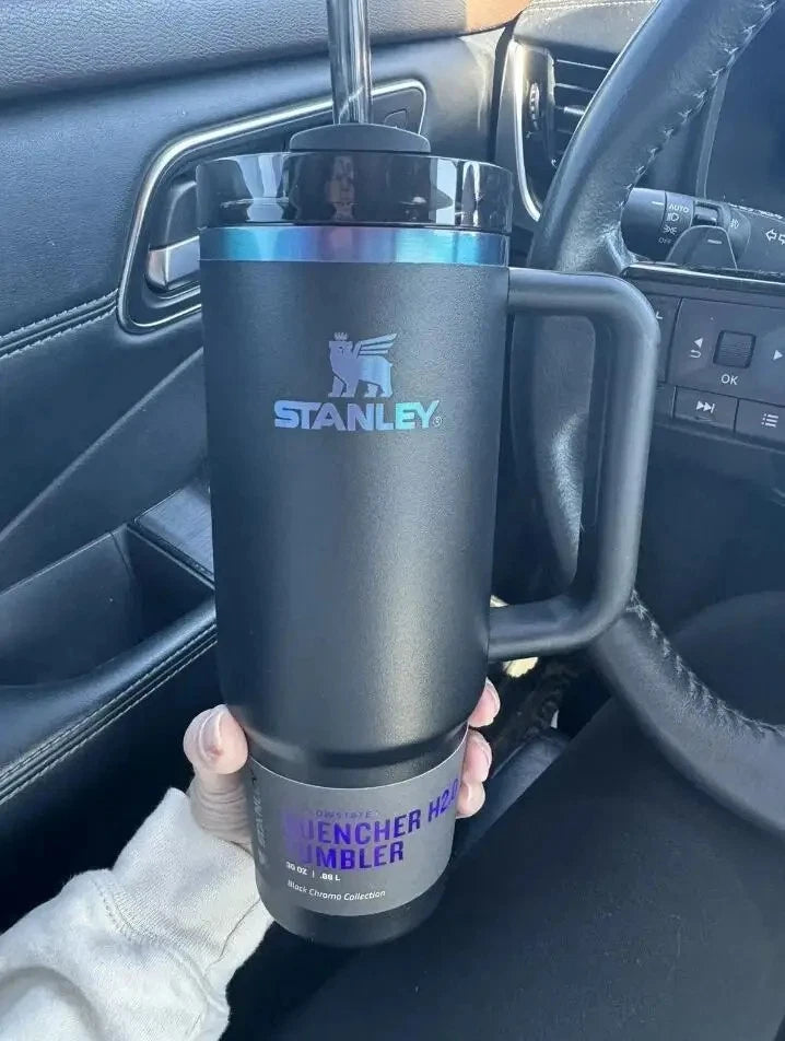 Stanley Quencher H2.0 40oz Tumbler – Black Plating with Handle & Straw
