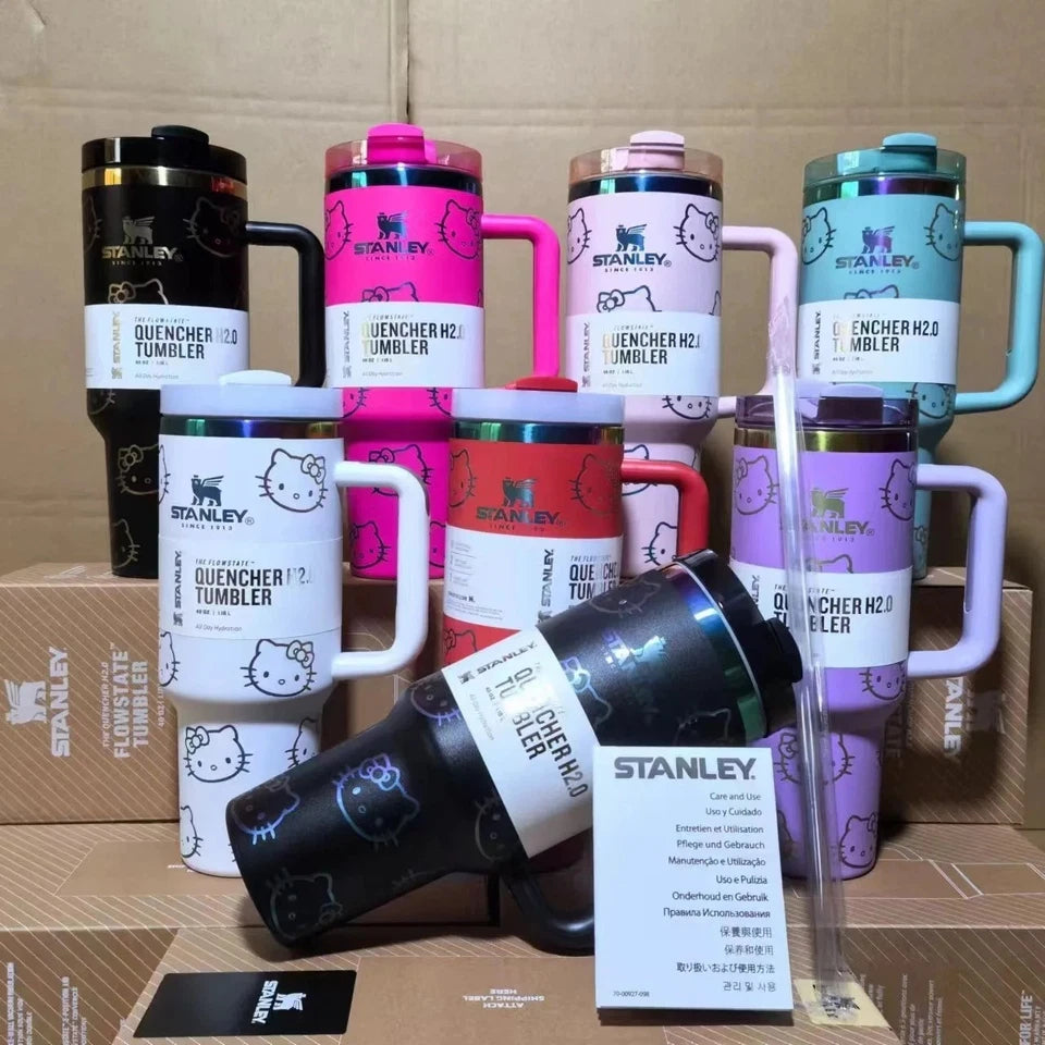 Stanley Quencher H2.0 40oz Tumbler – Black Plating with Handle & Straw