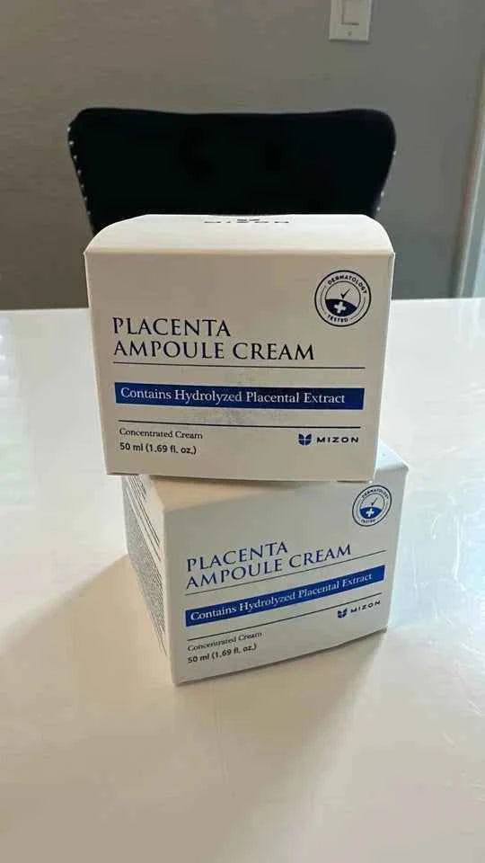 Title: 2 Pack Mizon Placenta Cream 50ml | Firming, Anti-Wrinkle & Deep Moisturizing K-Beauty Skincare